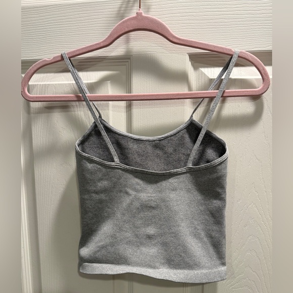 Free People Movement Happiness Runs Crop Tank Ribbed Heather Gray M/L NWOT - Picture 6 of 8